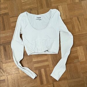 Garage White Scoop Neck Bodysuit